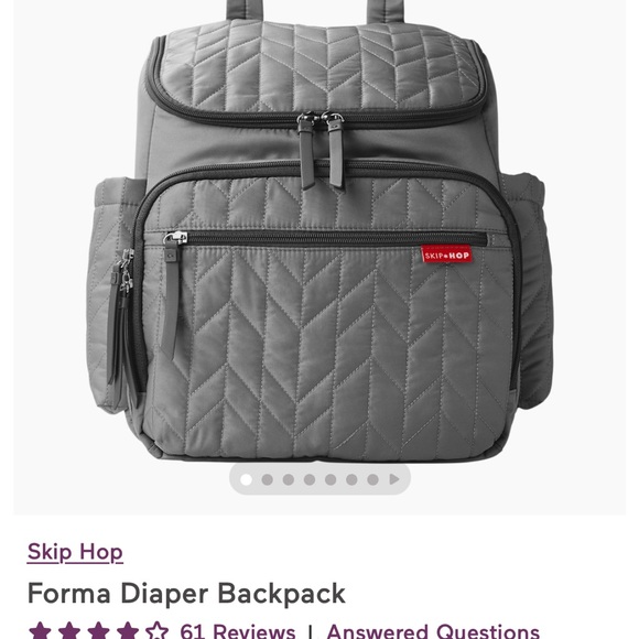 Skip Hop Forma Gray Diaper Backpack - Picture 1 of 7